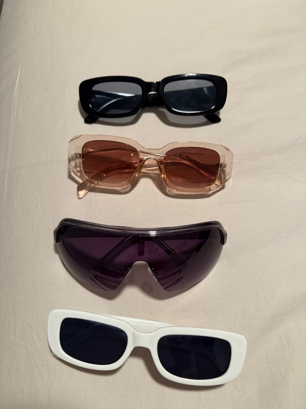 Women’s Fashion Sunglasses Set — Black, Clear Pink, Purple, White